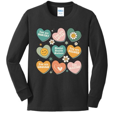 You Matter Kindness Be Kind Groovy Mental Health Matters Kids Long Sleeve Shirt