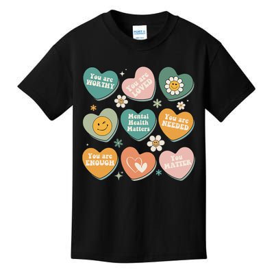 You Matter Kindness Be Kind Groovy Mental Health Matters Kids T-Shirt