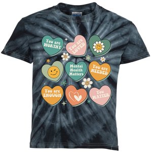 You Matter Kindness Be Kind Groovy Mental Health Matters Kids Tie-Dye T-Shirt