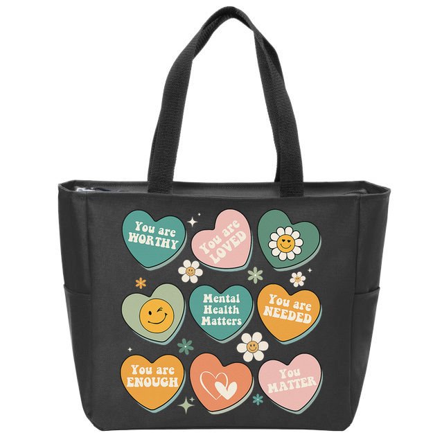 You Matter Kindness Be Kind Groovy Mental Health Matters Zip Tote Bag