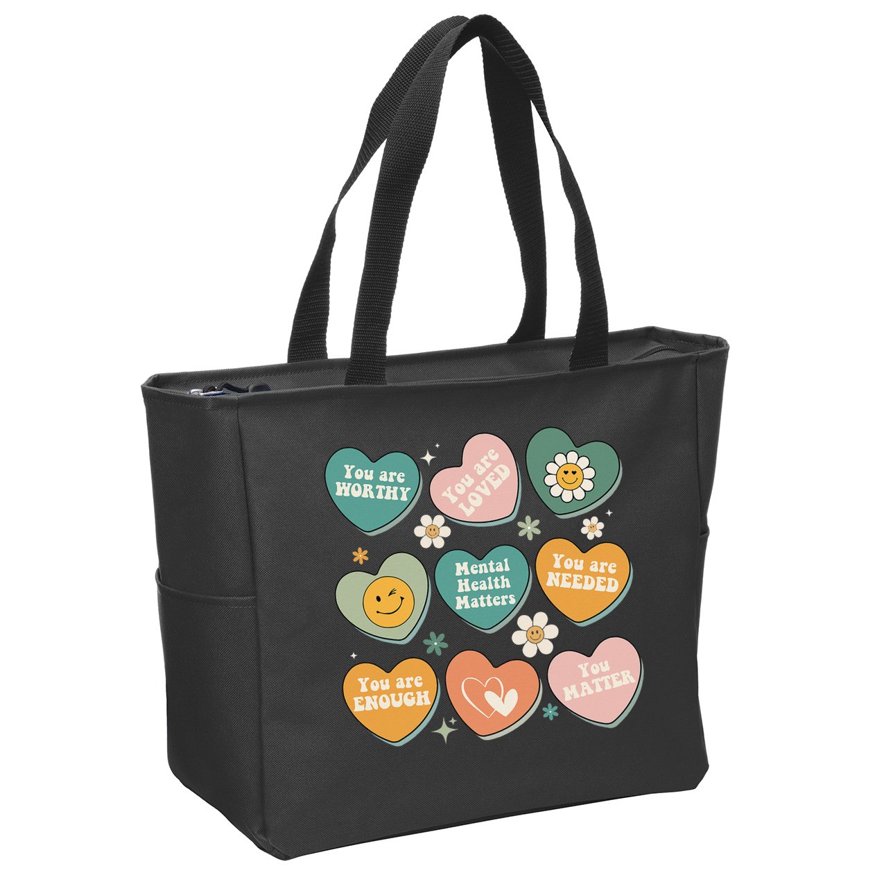 You Matter Kindness Be Kind Groovy Mental Health Matters Zip Tote Bag