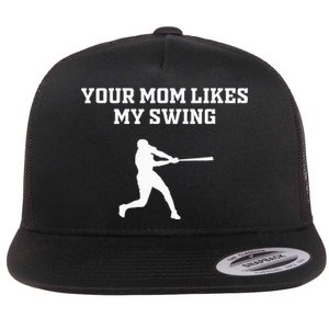 Your Mom Likes My Swing Baseball Funny Gift Drip Rizz Flat Bill Trucker Hat