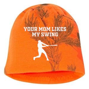 Your Mom Likes My Swing Baseball Funny Gift Drip Rizz Kati - Camo Knit Beanie