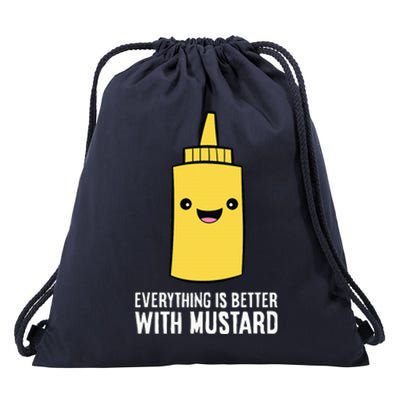 Yellow Mustard Lover Everything Is Better With Mustard Drawstring Bag