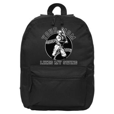 Your Mom Likes My Swing Funny Baseball 16 in Basic Backpack