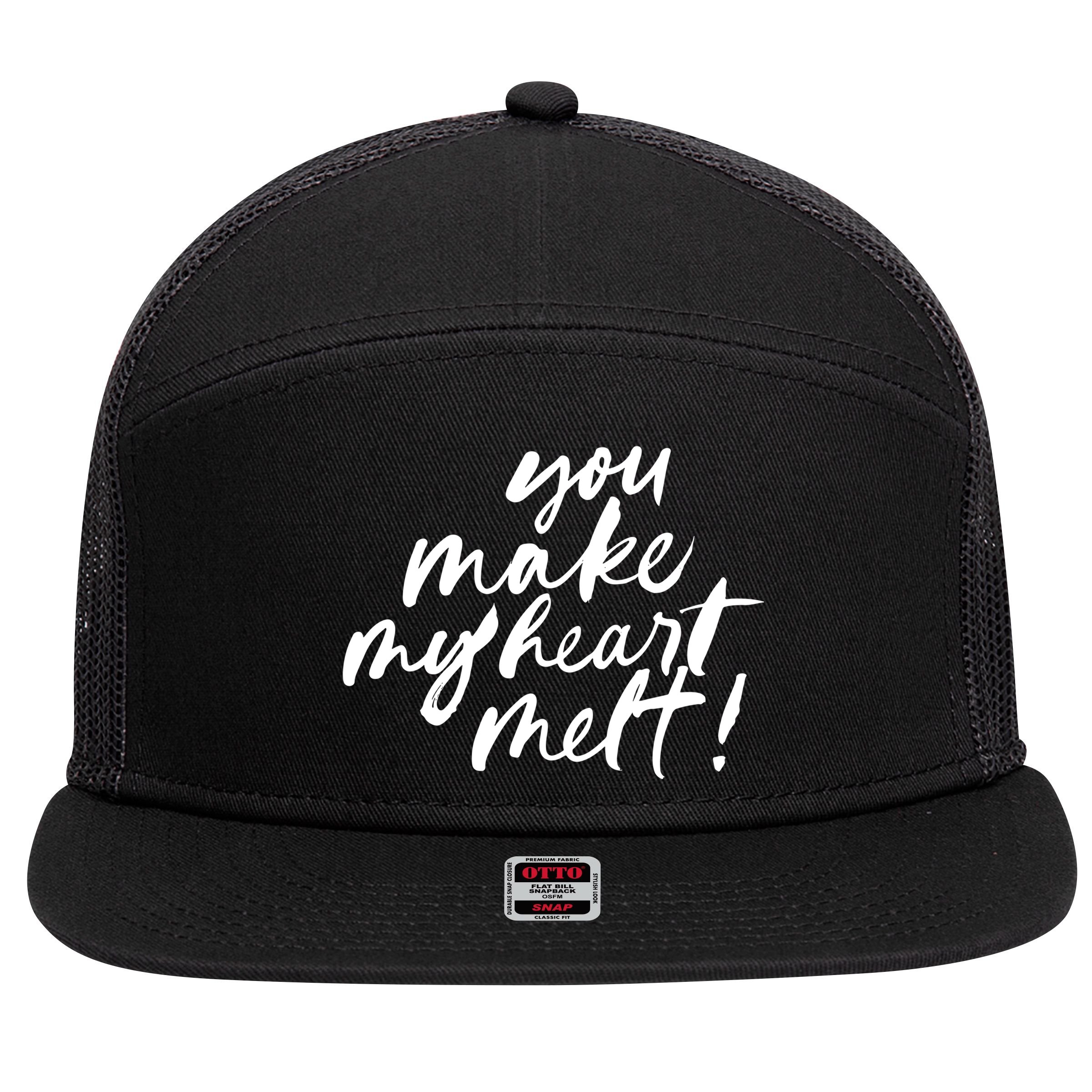 You Make My Heart Melt Cute Gift 7 Panel Mesh Trucker Snapback Hat