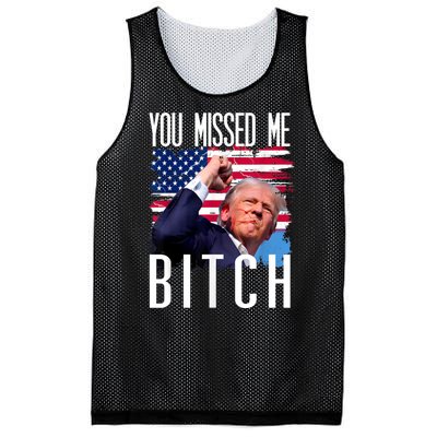 You Missed Me Bitch Trump 2024 Survived Election Rally Mesh Reversible Basketball Jersey Tank