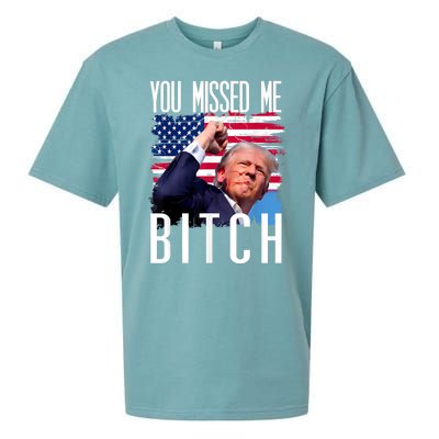 You Missed Me Bitch Trump 2024 Survived Election Rally Sueded Cloud Jersey T-Shirt