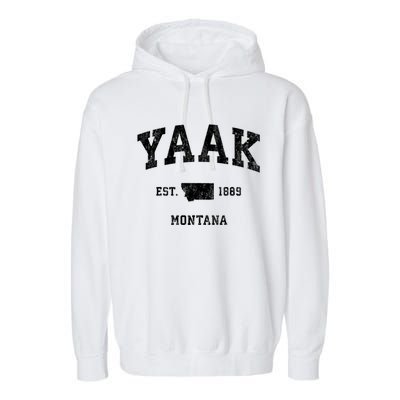 Yaak Montana Mt Vintage Athletic Sports Garment-Dyed Fleece Hoodie