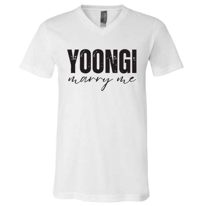 Yoongi Marry Me V-Neck T-Shirt