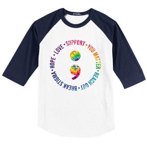 You Matter Mental Health Awareness Colorful Baseball Sleeve Shirt