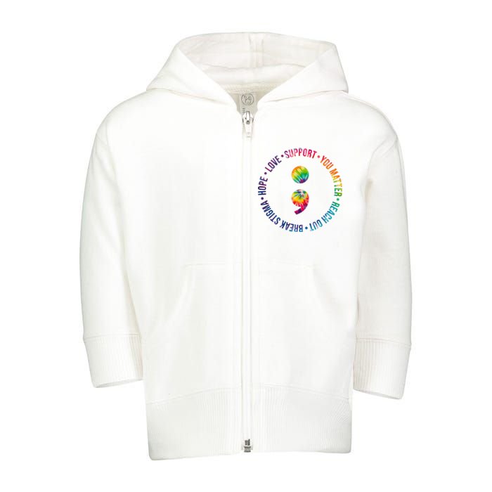 You Matter Mental Health Awareness Colorful Toddler Zip Fleece Hoodie