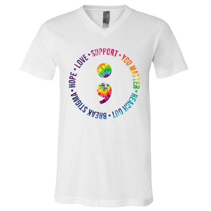 You Matter Mental Health Awareness Colorful V-Neck T-Shirt