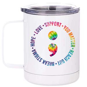 You Matter Mental Health Awareness Colorful 12 oz Stainless Steel Tumbler Cup