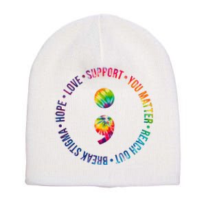 You Matter Mental Health Awareness Colorful Short Acrylic Beanie