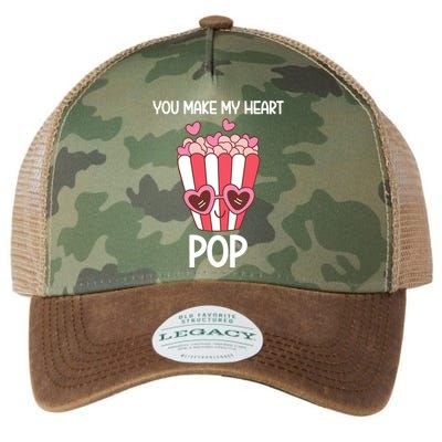 You Make My Heart Pop Funny Popcorn Legacy Tie Dye Trucker Hat