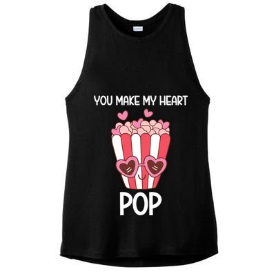 You Make My Heart Pop Funny Popcorn Ladies PosiCharge Tri-Blend Wicking Tank