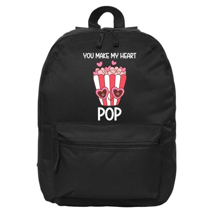 You Make My Heart Pop Funny Popcorn 16 in Basic Backpack