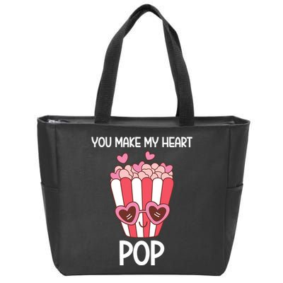 You Make My Heart Pop Funny Popcorn Zip Tote Bag