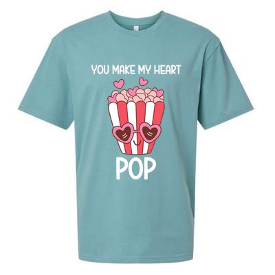 You Make My Heart Pop Funny Popcorn Sueded Cloud Jersey T-Shirt