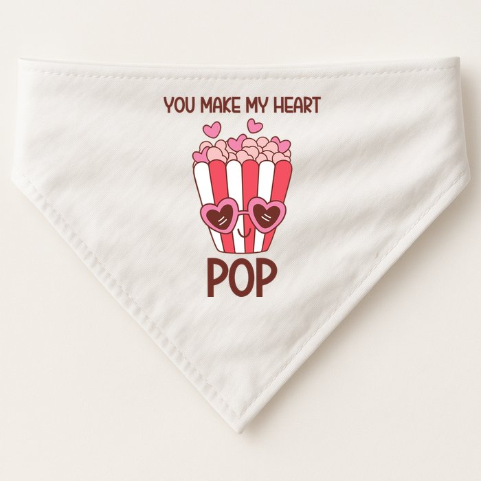 You Make My Heart Pop Funny Popcorn USA-Made Doggie Bandana