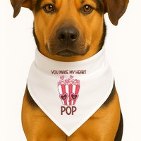 You Make My Heart Pop Funny Popcorn USA-Made Doggie Bandana