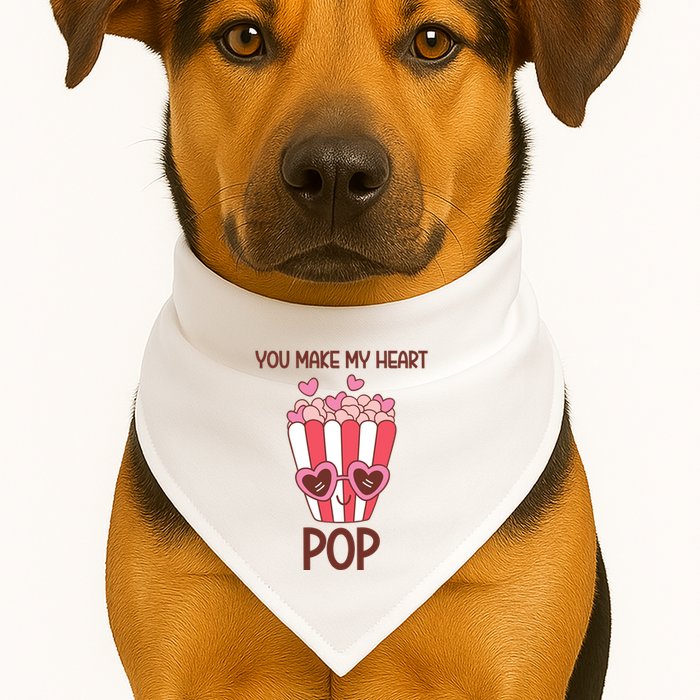 You Make My Heart Pop Funny Popcorn USA-Made Doggie Bandana