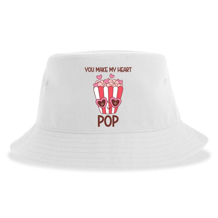You Make My Heart Pop Funny Popcorn Sustainable Bucket Hat