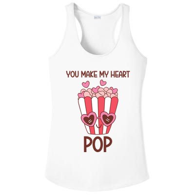 You Make My Heart Pop Funny Popcorn Ladies PosiCharge Competitor Racerback Tank