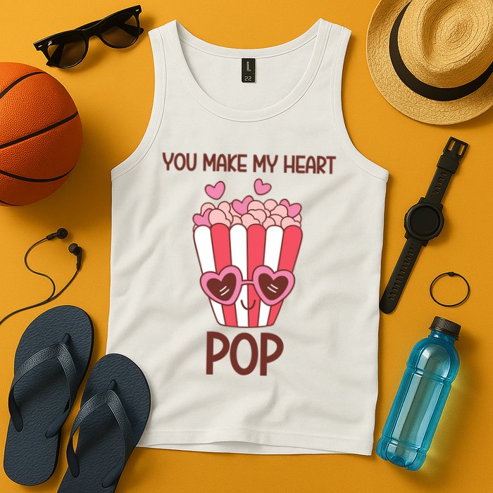 You Make My Heart Pop Funny Popcorn Tank Top