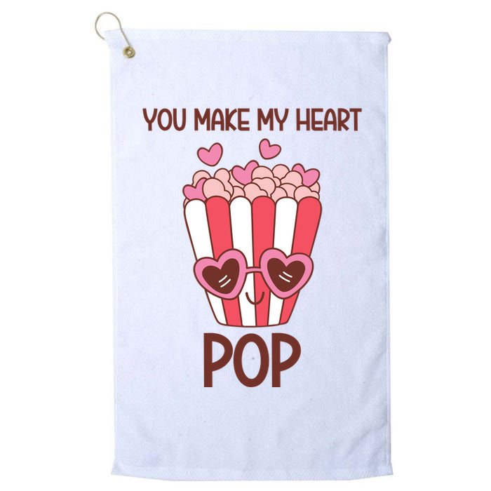 You Make My Heart Pop Funny Popcorn Golf Towel