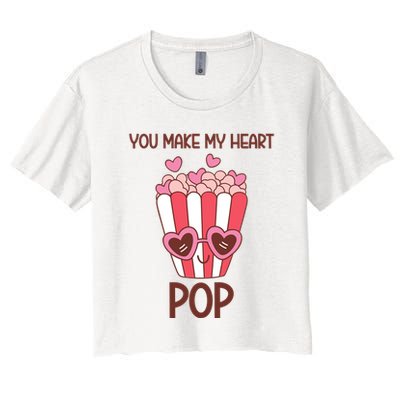 You Make My Heart Pop Funny Popcorn Crop Top