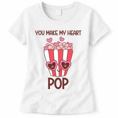 You Make My Heart Pop Funny Popcorn Womens T-Shirt