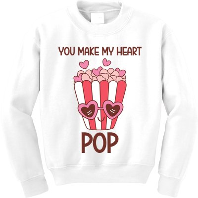 You Make My Heart Pop Funny Popcorn Kids Sweatshirt