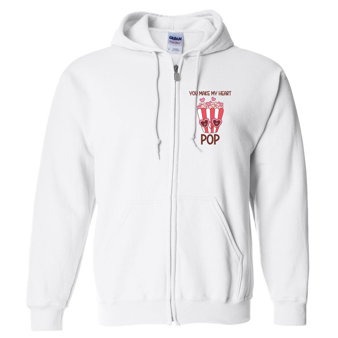 You Make My Heart Pop Funny Popcorn Full Zip Hoodie