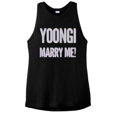 Yoongi Marry Me Ladies PosiCharge Tri-Blend Wicking Tank