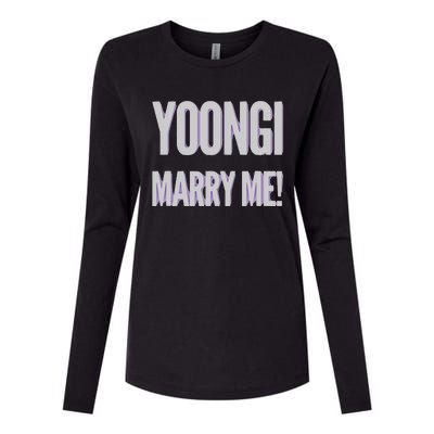 Yoongi Marry Me Womens Cotton Relaxed Long Sleeve T-Shirt