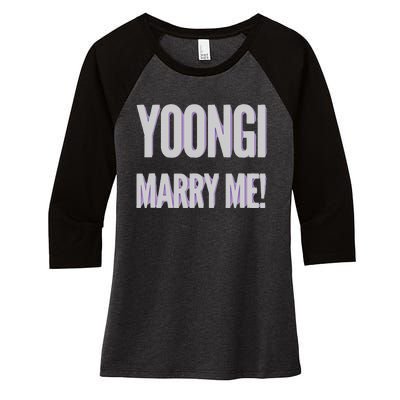 Yoongi Marry Me Women's Tri-Blend 3/4-Sleeve Raglan Shirt