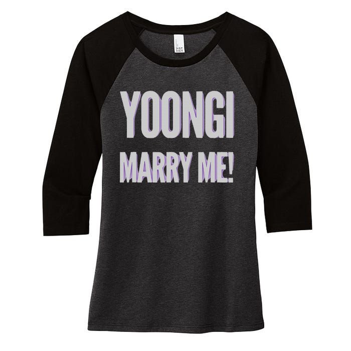 Yoongi Marry Me Women's Tri-Blend 3/4-Sleeve Raglan Shirt