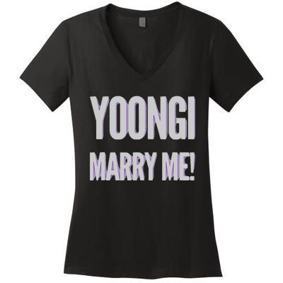 Yoongi Marry Me Women's V-Neck T-Shirt