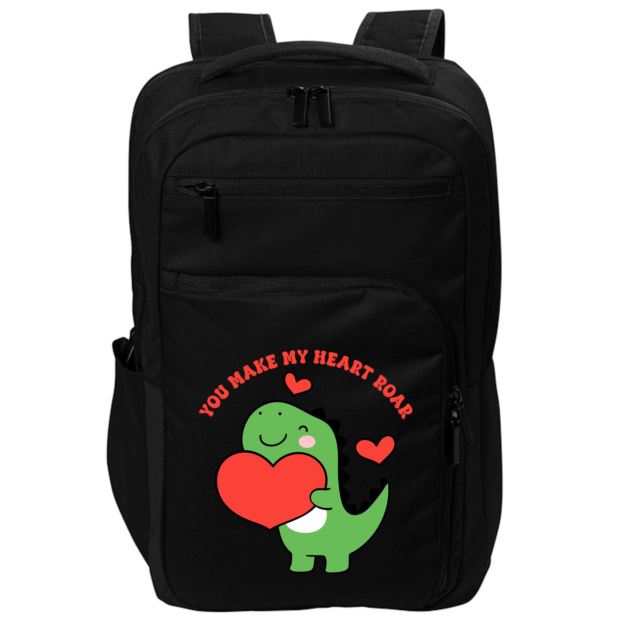 You Make My Heart Roar Valentines Day Cute Dinosaur Impact Tech Backpack