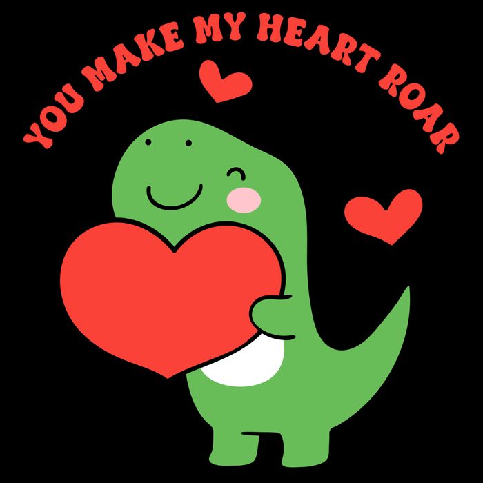 You Make My Heart Roar Valentines Day Cute Dinosaur 16 in Basic Backpack