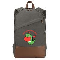 You Make My Heart Roar Valentines Day Cute Dinosaur Cotton Canvas Backpack