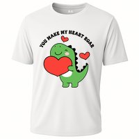 You Make My Heart Roar Valentines Day Cute Dinosaur Cooling Performance Crew T-Shirt