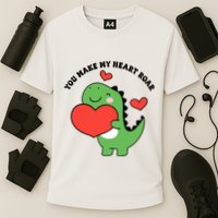 You Make My Heart Roar Valentines Day Cute Dinosaur Cooling Performance Crew T-Shirt