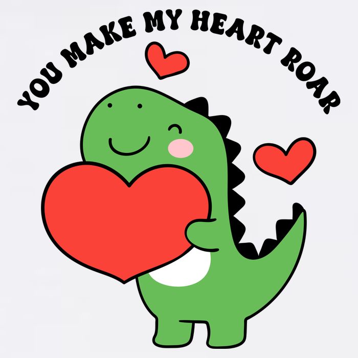 You Make My Heart Roar Valentines Day Cute Dinosaur Cooling Performance Crew T-Shirt