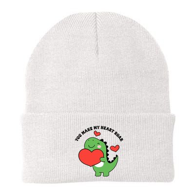 You Make My Heart Roar Valentines Day Cute Dinosaur Beanie