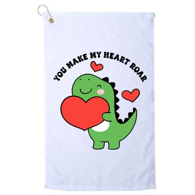 You Make My Heart Roar Valentines Day Cute Dinosaur Golf Towel