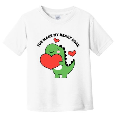 You Make My Heart Roar Valentines Day Cute Dinosaur Toddler T-Shirt