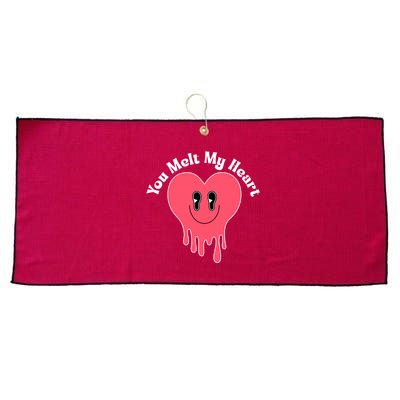 You Melt My Heart Valentines Day Large Microfiber Waffle Golf Towel